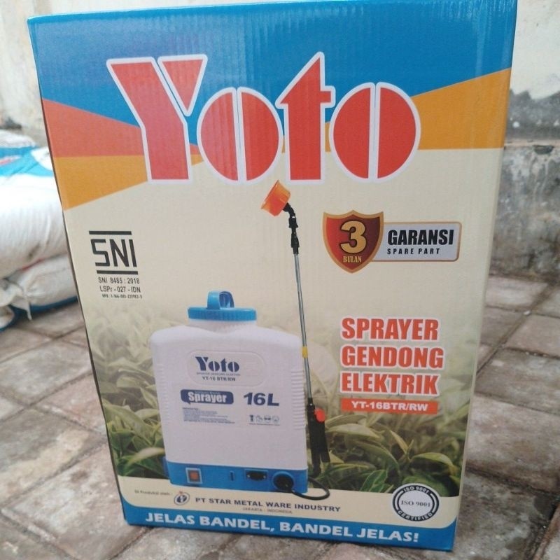 Sprayer Elektrik Yoto 16 Liter Bergaransi Upgrade Booster
