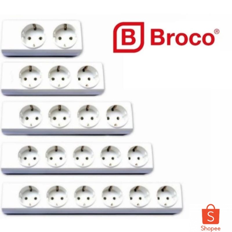Stop Kontak Broco Arde OB Tempel Terminal Kuningan 2/3/4/5/6 Lubang