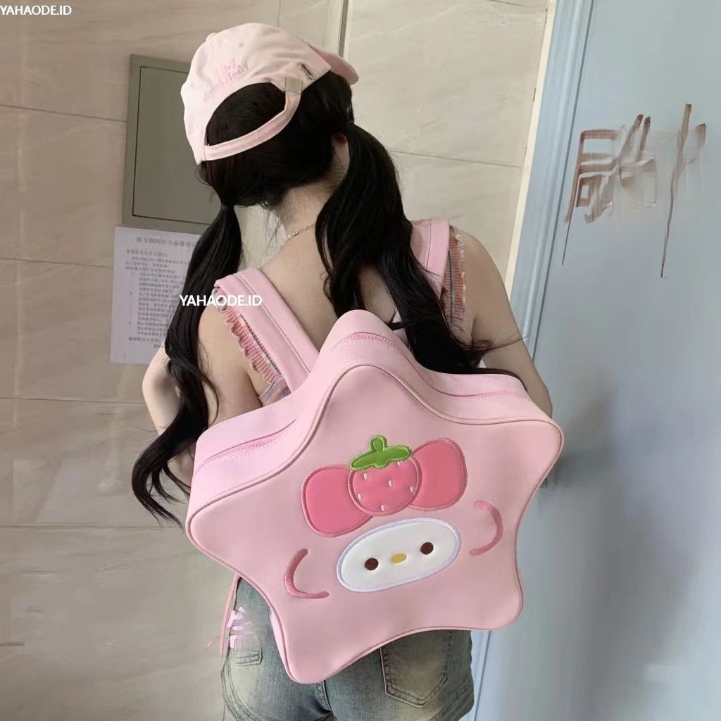 YAHAO-Tas Ransel Melody Pentagram Y2K Tas Sekolah Lucu Milenial