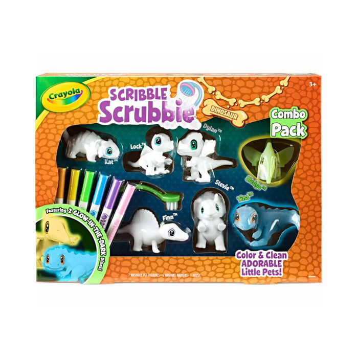 

Crayola Scribble Scrubbie Combo Pack Glow Dinosaur (7 Pets + 6 Markers + 1 Brush)