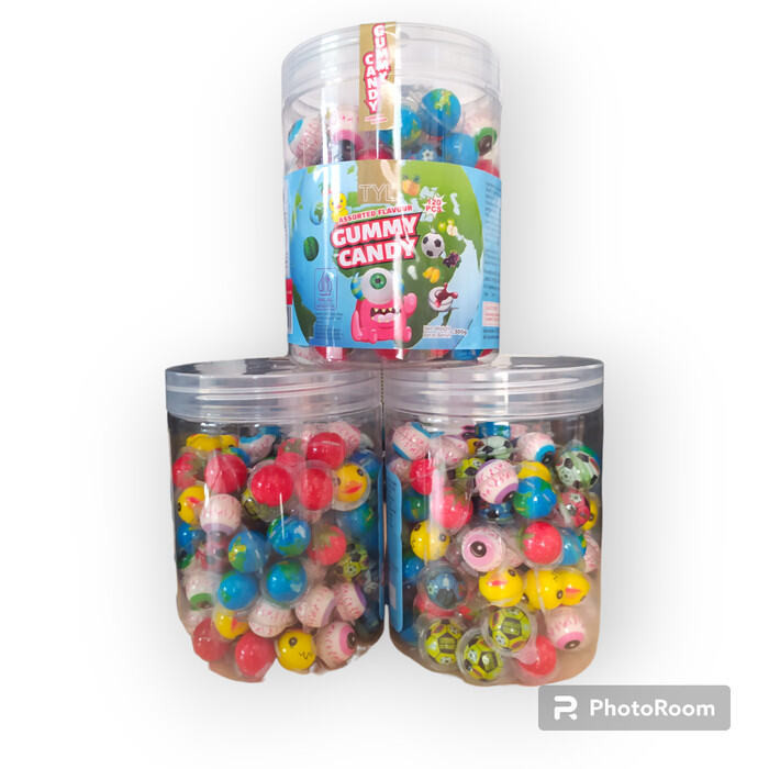 

permen gummy candy mini toples isi 120pcs aneka rasa buah permen lunak viral