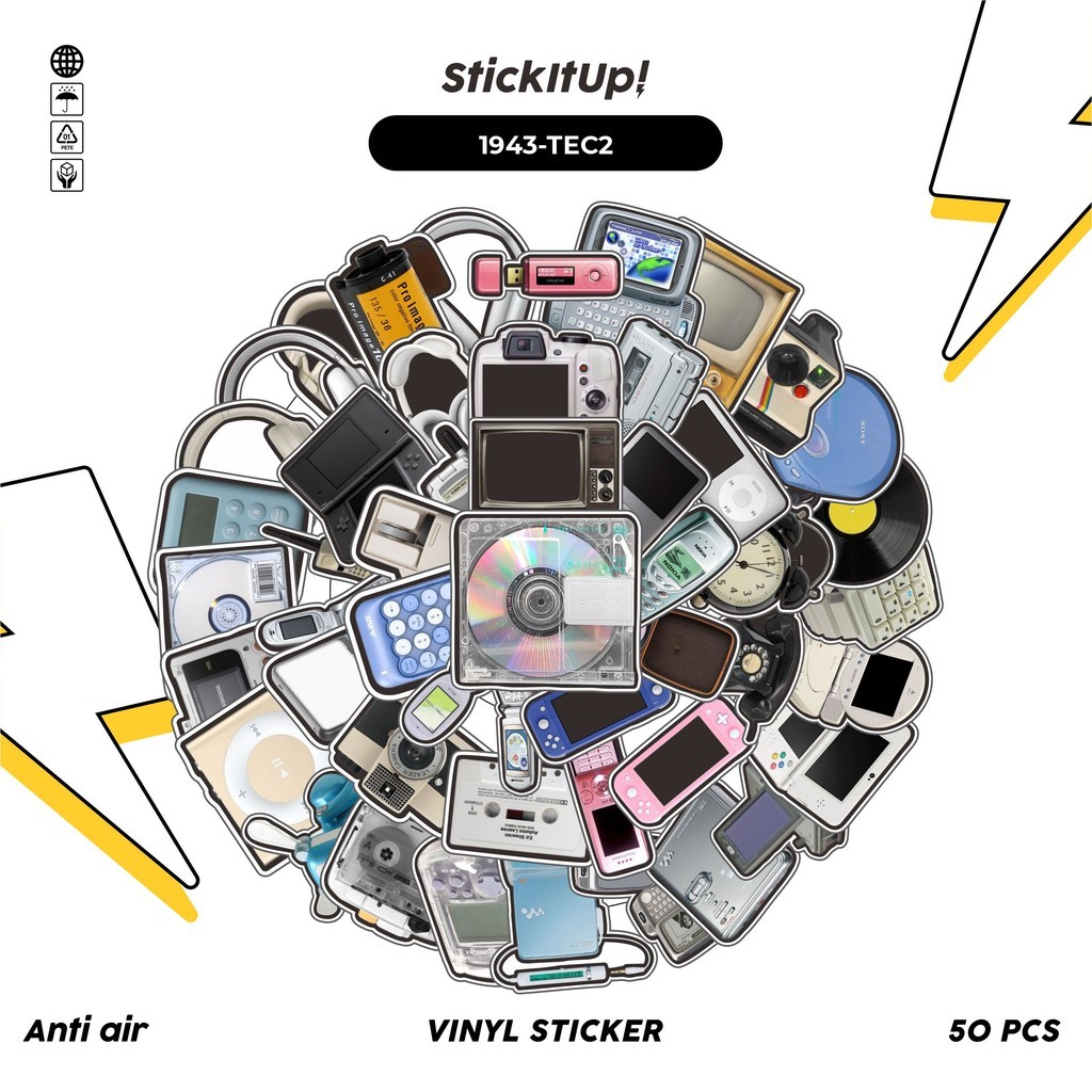 

COD✨ 50 Pcs Stiker VINTAGE TECH DEVICE MIX 02 Lucu Anti Air Untuk Dekorasi Notebook Sepeda Skateboard Handphone DIY