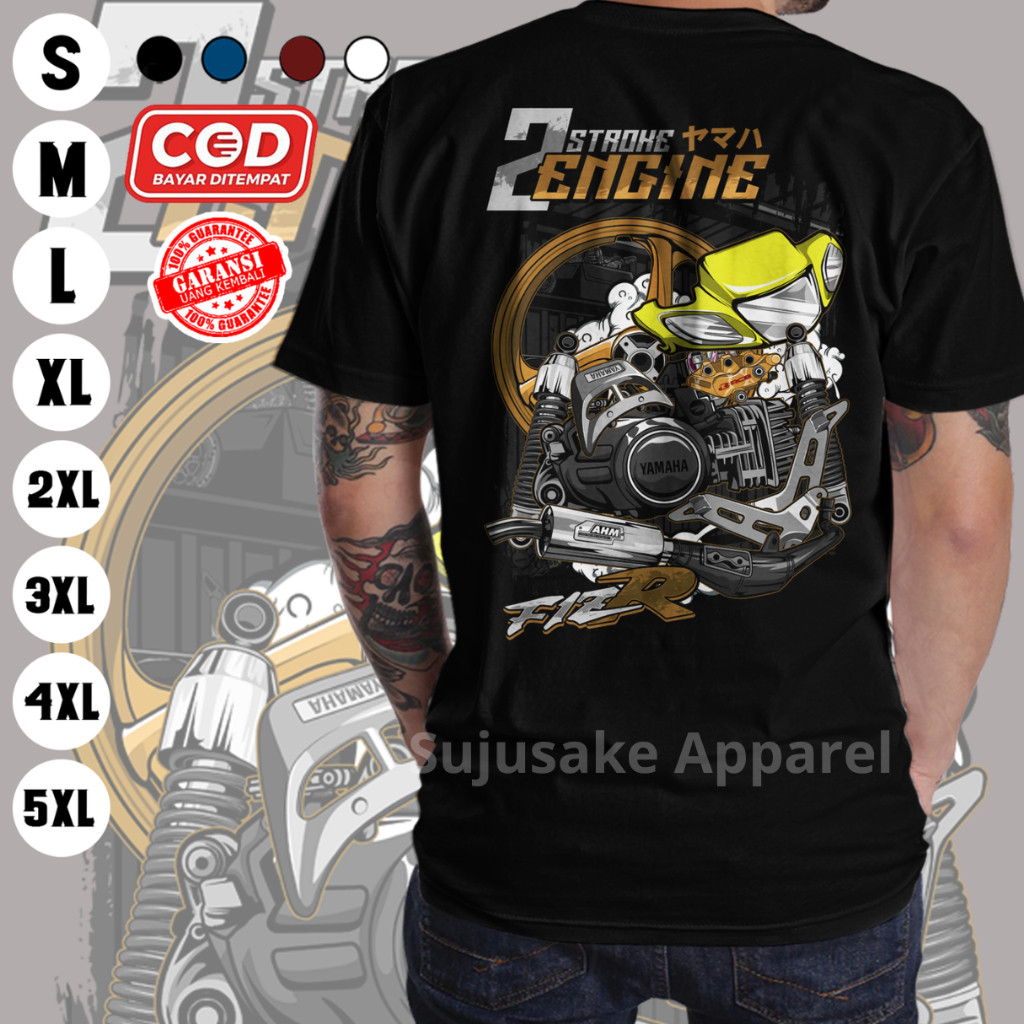 Baju Kaos Atasan Yamaha 2 Two Tak Stroke 2stroke Fizr Fiz r Distro  Murah Keren Bahan Adem Ukuran Ju