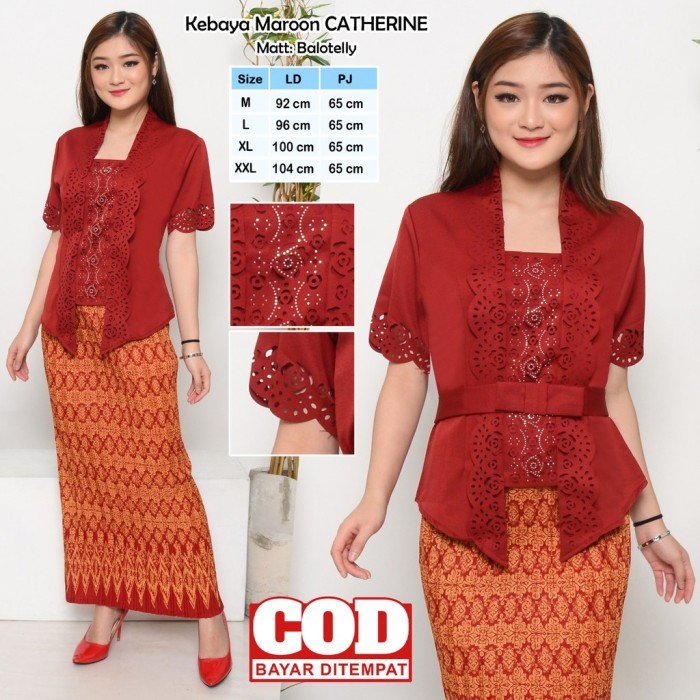 

✨NEW✨ -Atasan Kebaya Kutu Baru Katun Laser Cut Aplikasi Mote GoodQuality - Hitam, XL