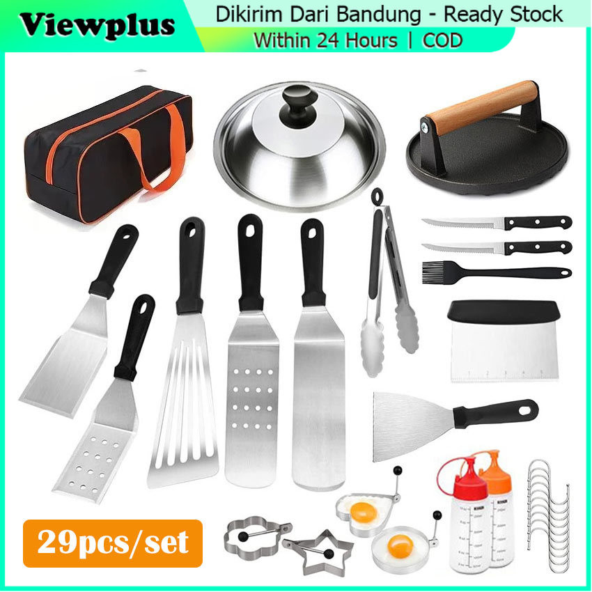 29PCS Alat BBQ Barbecue Grilling Tools Utensil / Peralatan Panggang Set Alat Bbq Bakar Daging Spatul