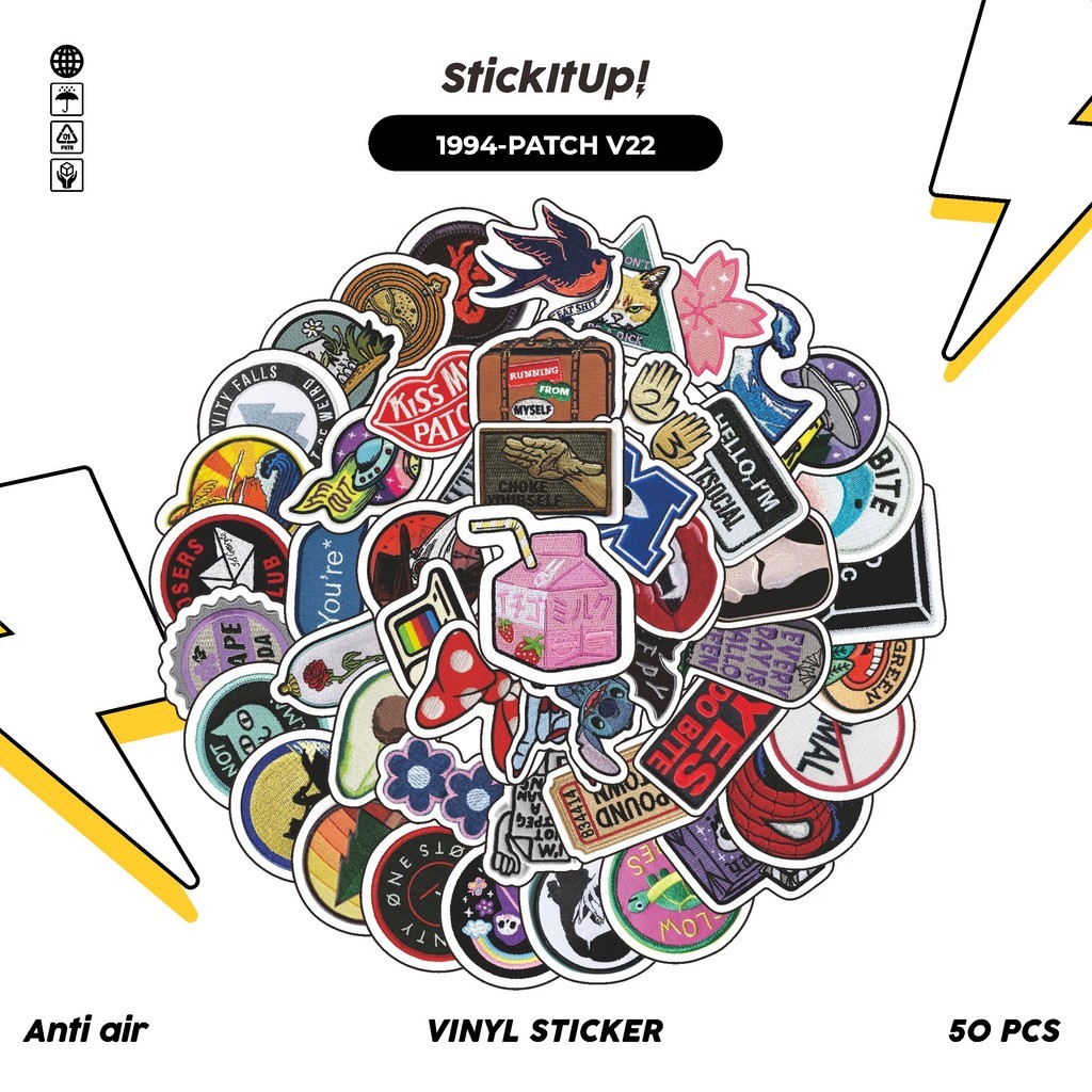 

COD✨ 50 Pcs Stiker PATCH V22 Lucu Anti Air Untuk Dekorasi Notebook Sepeda Skateboard Handphone DIY