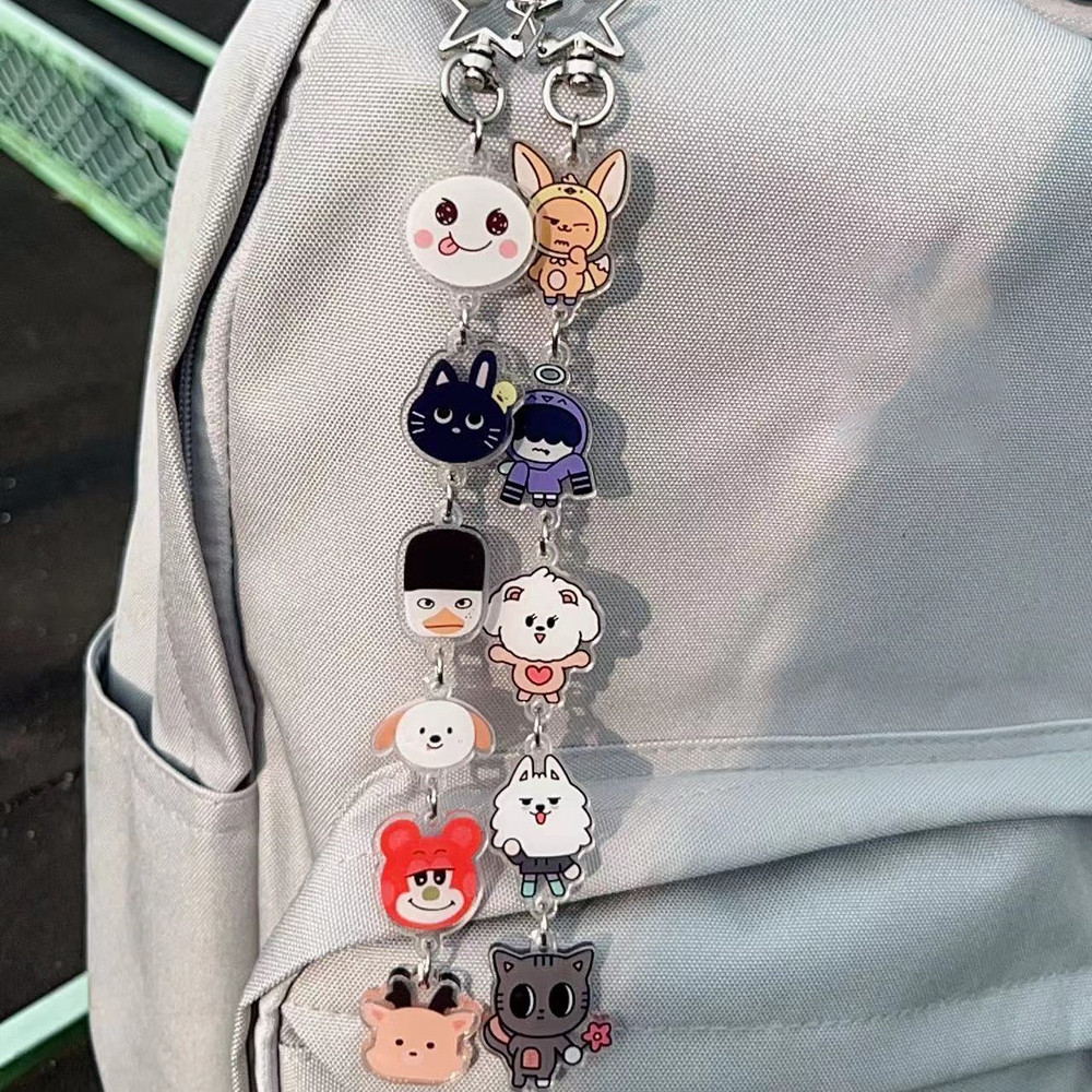 

KPOP TXT ZEROBASEONE Cute Cartoon Acrylic Keyring Miyeon YUQI Sohee Wonbin Jiwoong Matthew Keychains Bag Accessories Fans Gift
