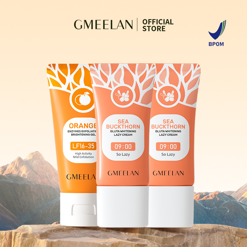 ❣️Britans.id❣️ Gmeelan Viral Orange Exfoliating Gel & Gluta Whitening Lazy Cream