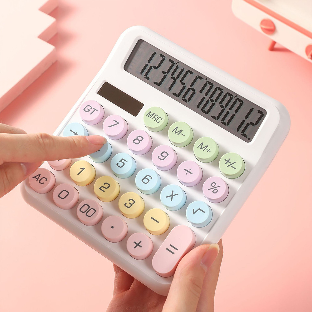 

Dopamine Candy Colored Desktop Calculator Multi Color Options 12 Digit Large Screen Students Stationery Offices Schools Supplies