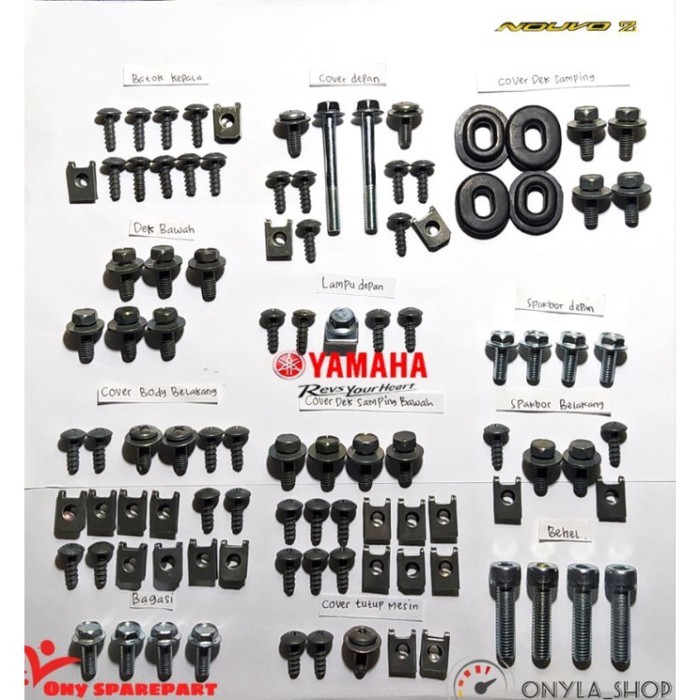 Baut lengkap ful set/set body yahama nouvo z /nouvo lele