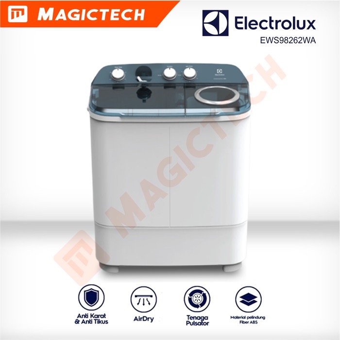 MESIN CUCI ELECTROLUX 8 KG EWS98262 / EWS-98262 TWIN TUB MANUAL