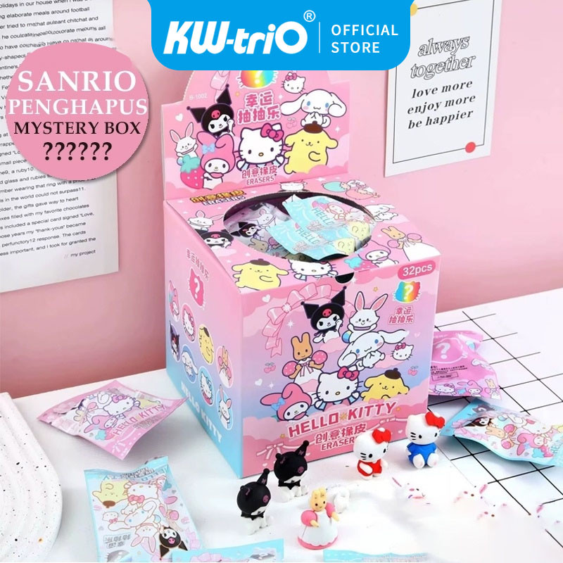 

Eraser/Penghapus Sanrio Lucu Mystery Box Motif/Penghapus Pensil Hitam Bebas/Bebas Debu Tidak Beracun Alat Tulis Sekolah