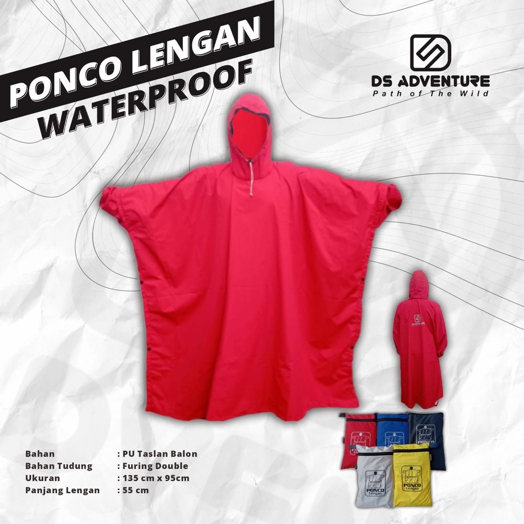 Jas Hujan Ponco Lengan DS Adventure - Jas Hujan Waterproof - Jas Hujan Ponco Jumbo - Jas Hujan Ponco