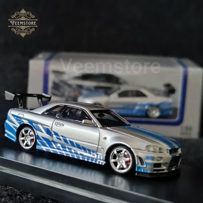 Mainan Diecast Skala 1:64 Nissan Skyline GTR R34 ZTune Bryan FNF Fast Speed