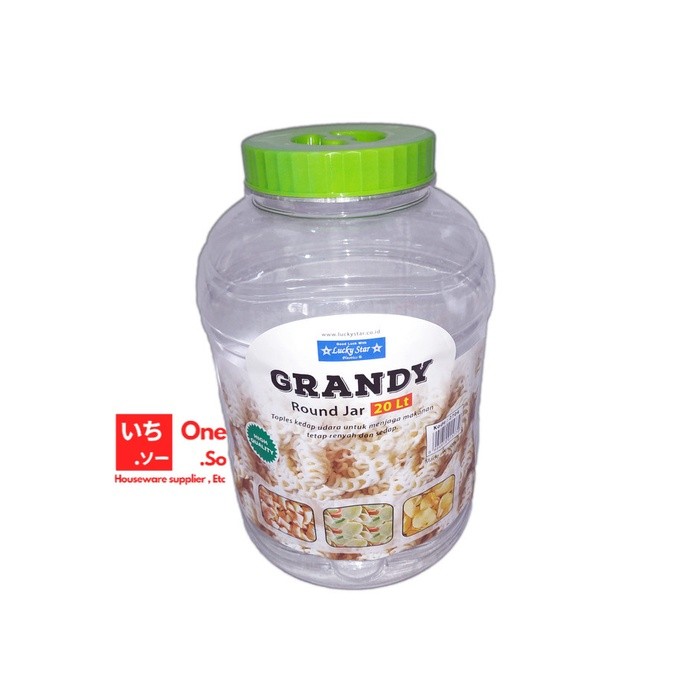 TOPLES PLASTIK KRUPUK LUCKY STAR / GRANDY ROUND JAR 20 L - LUCKY STAR