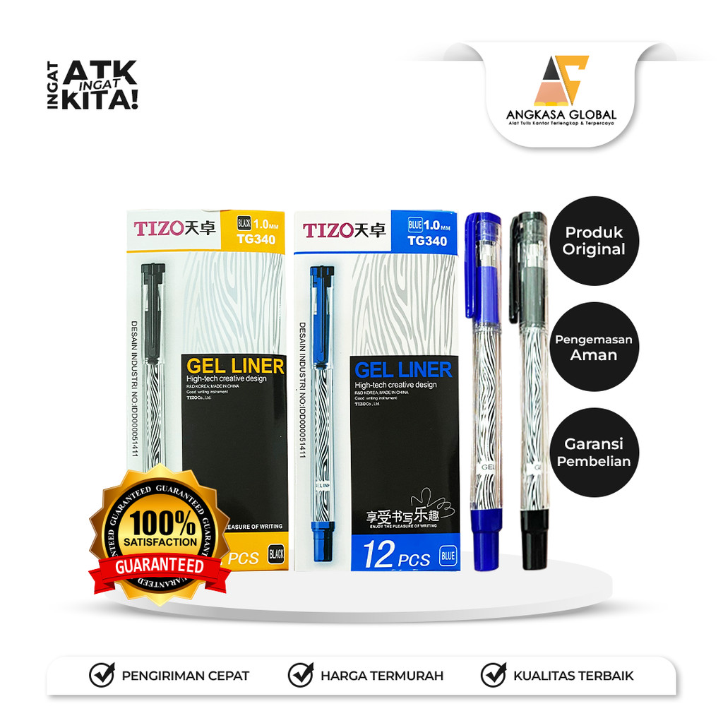 

TIZO PULPEN GEL LINER/ LINER GEL PEN (1LSN/ 12PCS)