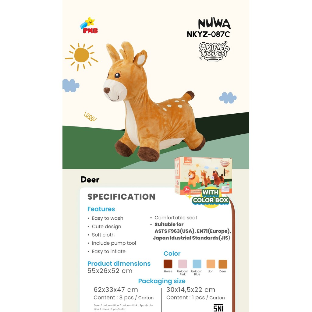 MAINAN ANAK KUDA-KUDAAN JUMPING ANIMAL HOPPER NUWA NKYZ-087C - GOWES LAJU