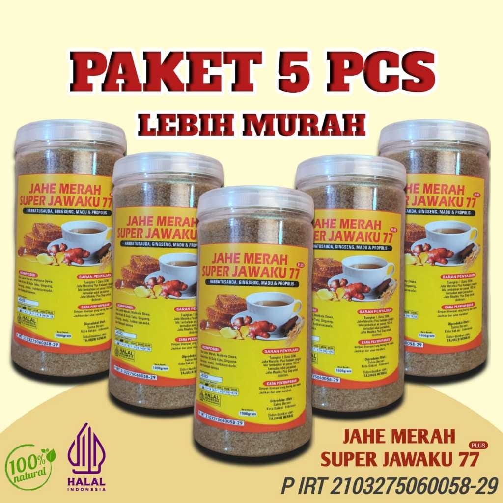 

Paket 5 Jahe Merah Super JAWAKU 77 1kg plus Madu