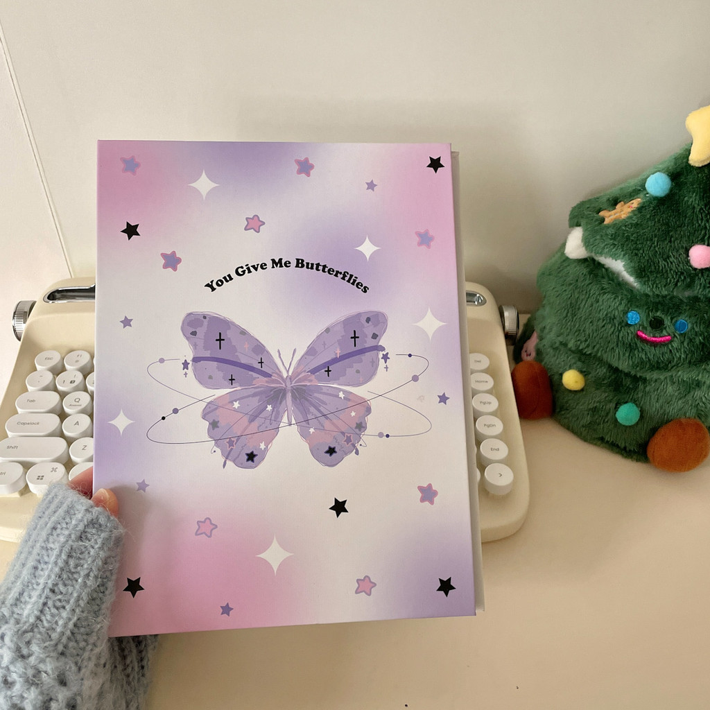 

MINKYS Hot Butterfly Kawaii A5 Kpop Photocard Binder Photo Cards Collect Book Storage Album Hardcover Notebook Korea Stationery