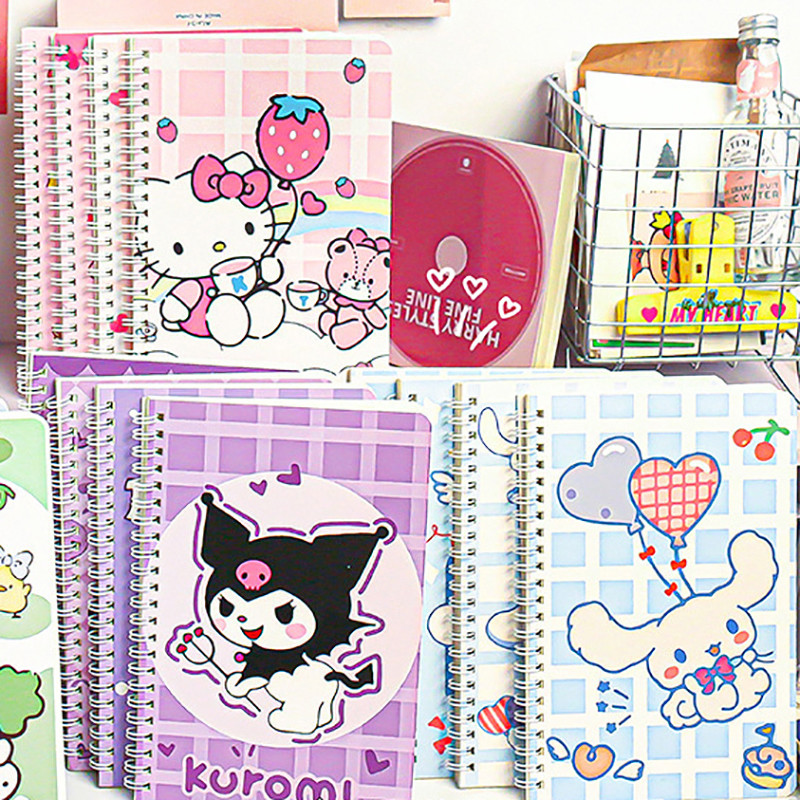 

1pcs Kawaii Sanrio Anime A5 Notebooks Cartoon Notepads Cinnamoroll Kuromi My Melody Notebook Student Stationery For Girl Gifts