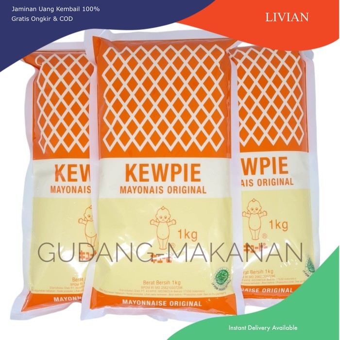 

lv Kewpie Original Mayonnaise 1 kg, Best Mayo Japan, Kualitas Terbaik - Pack Standard