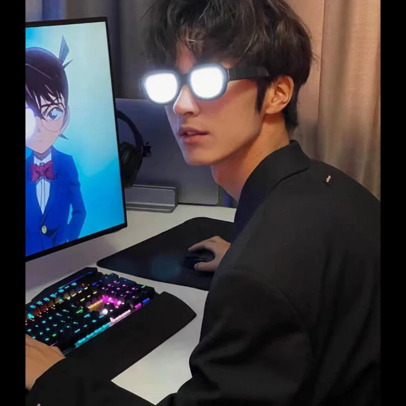 

New Upgraded Detective Conan LED Glow-in-the-Dark Glasses Birthday Parties Bars Music Festivals Christmas and Sci-Fi Glasses