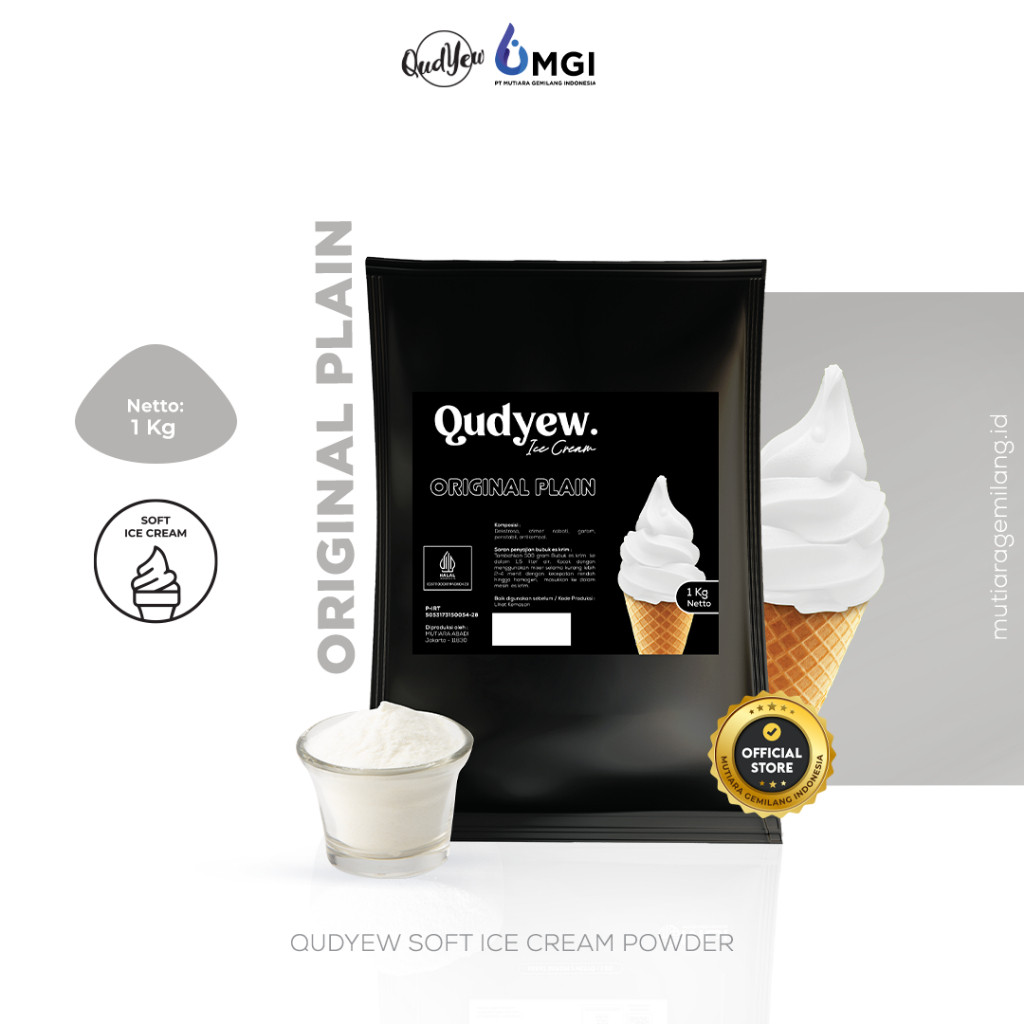 

. Qudyew ES KRIM POWDER 1 KG - ORIGINAL PLAIN - . Qudyew Ice Cream Powder Original Plain 1kg / Bubuk Es Krim 1kg Premix