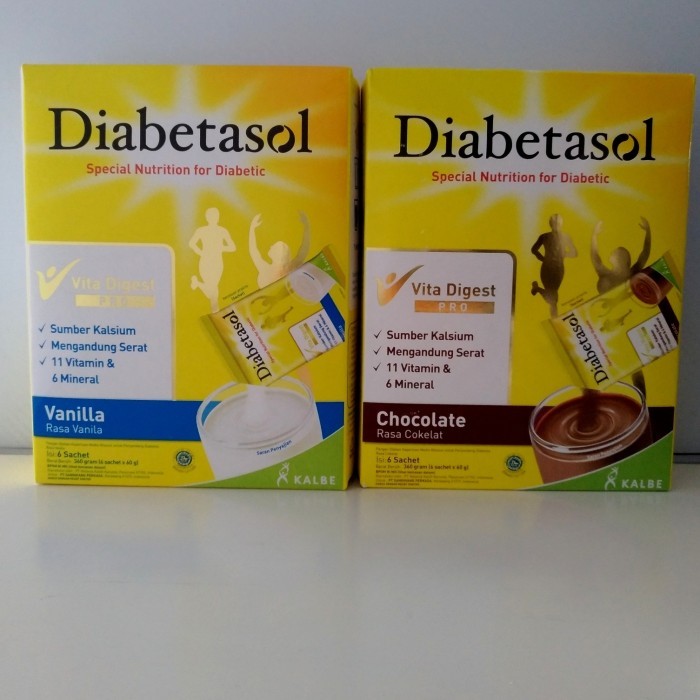 diabetasol vita digest pro 6 sachet@60 gr susu diabetes coklat&vanilla