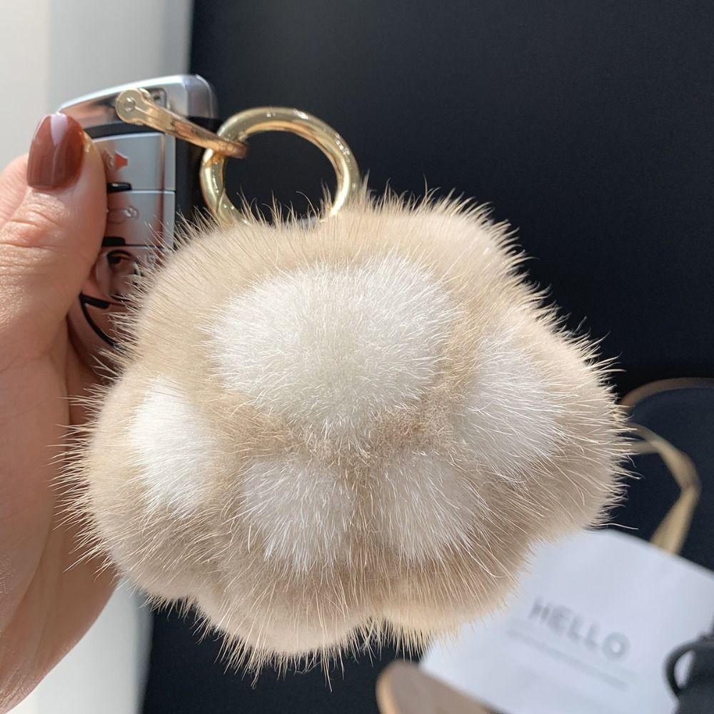 

Cat Paw Pendant Keychain Fluffy Soft Faux Fur Keychain Kid Gift Stuffed Toy Plush Toy Key Ring Backpack Car Key Pendant