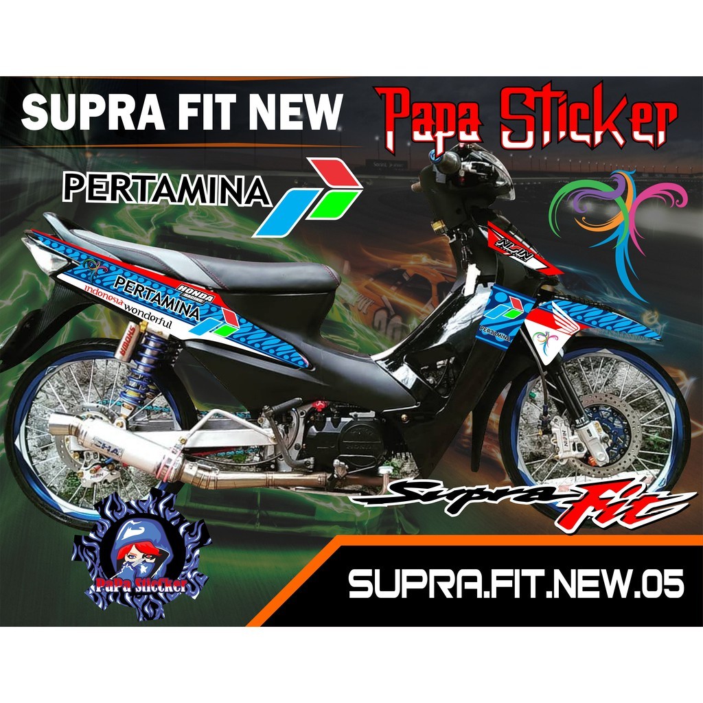 Striping SUPRA FIT NEW / FIT X / FIT S PERTAMINA Variasi Sticker MANDALIKA Motor List RACING 05