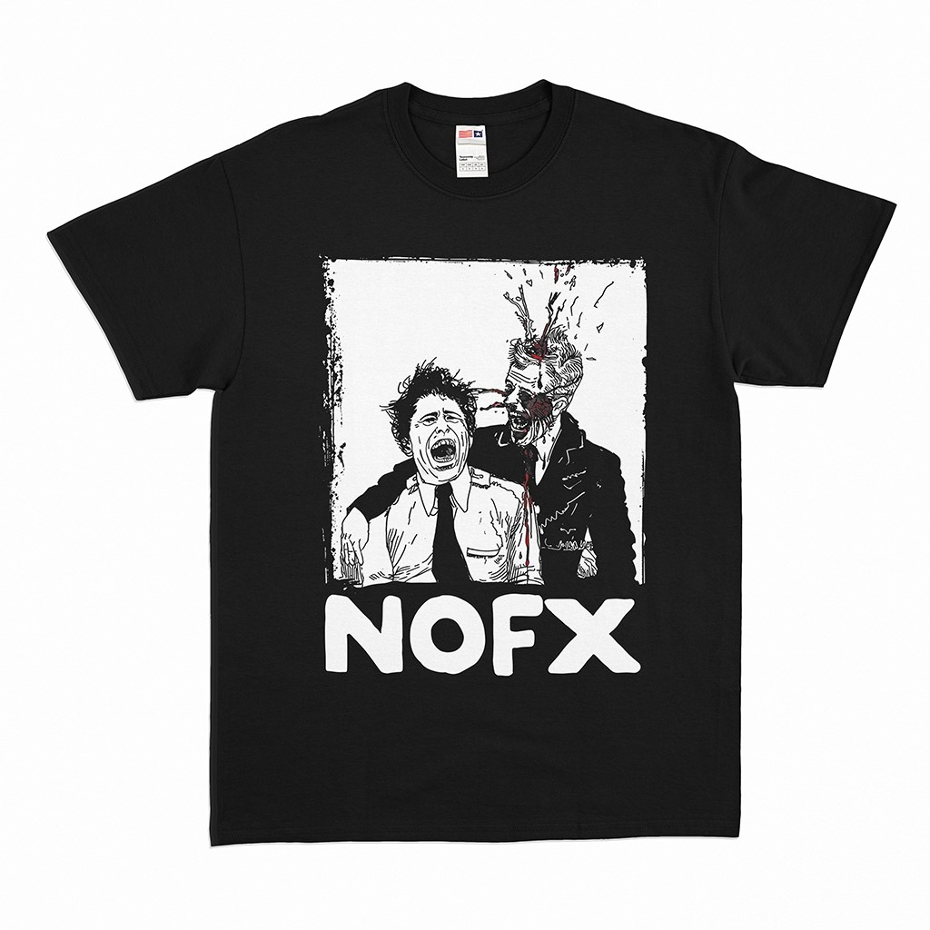 T-SHIRT NOFX - PUNK HITAM COTTON COMBED 30S ORIGINAL KAOS BAND PRIA