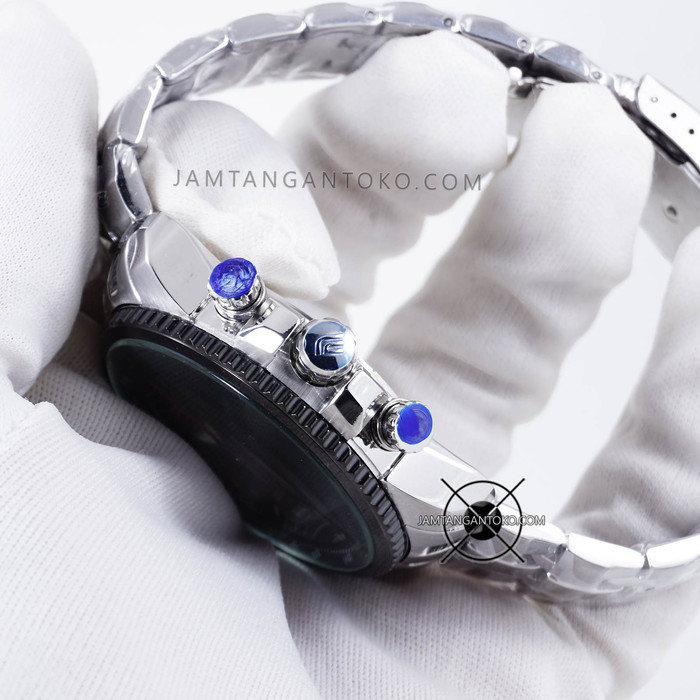 ✨BISA COD✨ -Jam Tangan Casio Edifice EF-558D-1AV EF558 EF-558 Silver Hitam Ori BM