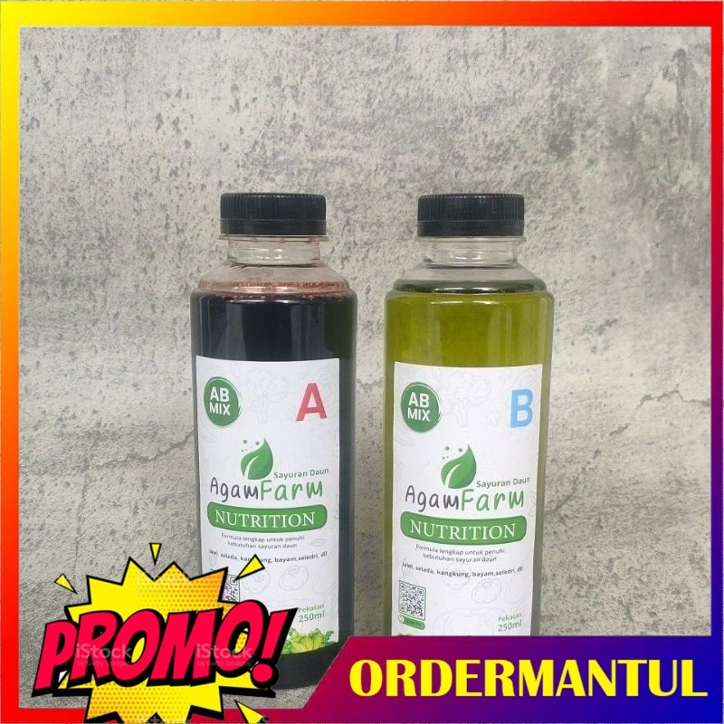 

Nutrisi hidroponik Ab mix sayuran daun 250ml