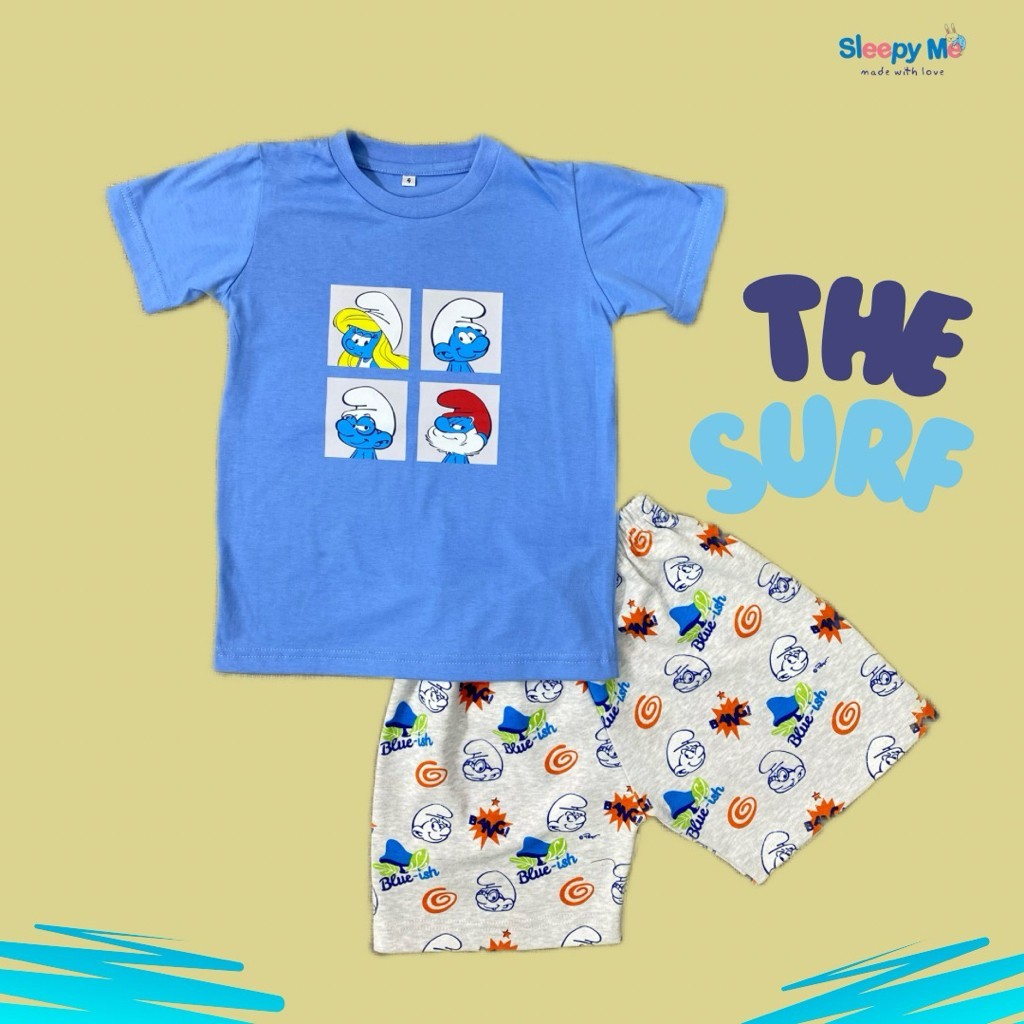 SETELAN KAOS ANAK SMURF