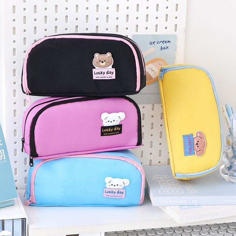 

[Ready]Tempat pensil Korea lucu/tempat pensil kanvas/tempat pensil siswa sekolah dasar/ Perlengkapan sekolah dan alat tulis berkapasitas besar, sederhana dan terlihat tinggi