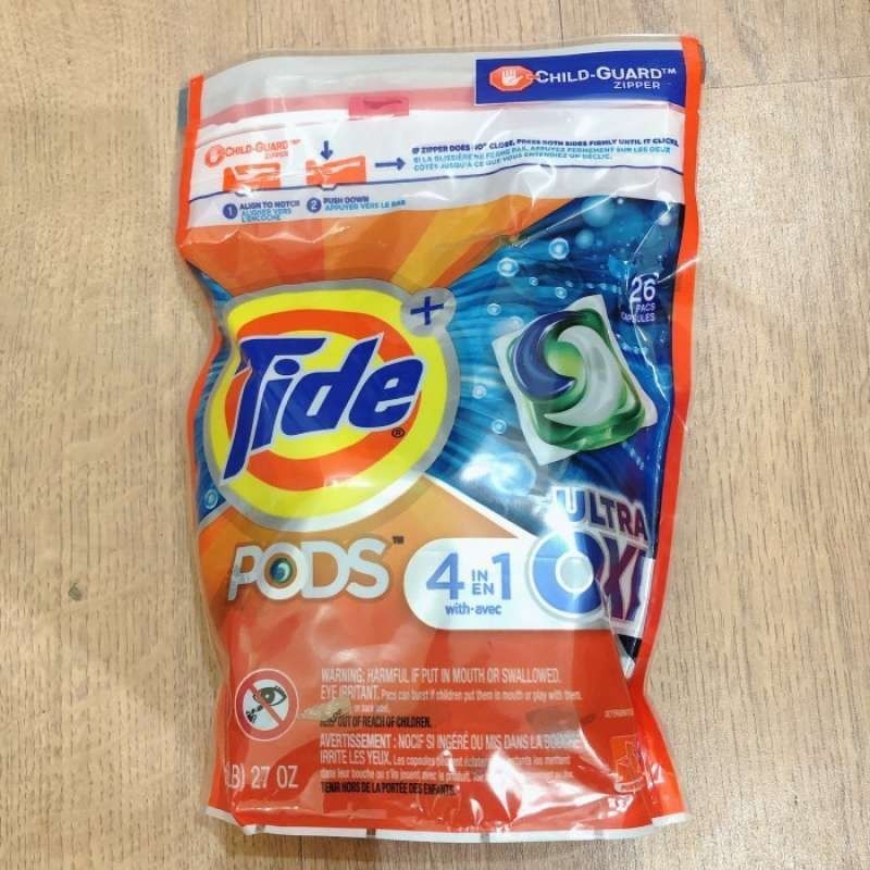 tide liquid laundry detergent pods ultra oxi - 26 pcs
