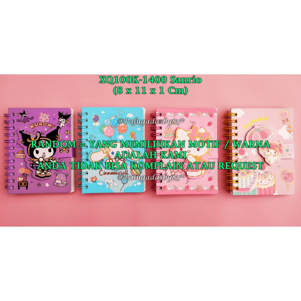 

(1 Biji) GROSIR Spiral Note Book Sanrio A7 72 Lembar 11*8 Cm / Spiral Notes GXIMP XQ100K-1400