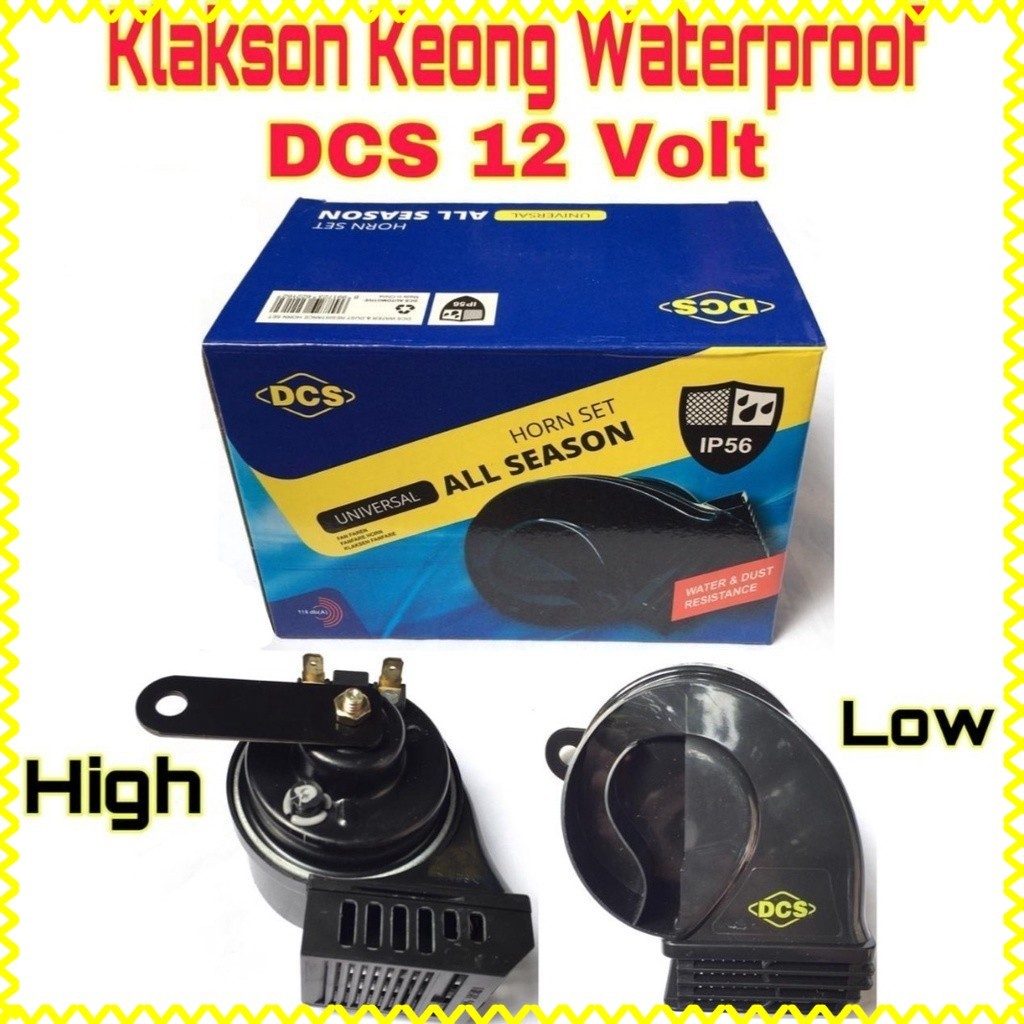 Klakson Keong DCS WATERPROOF mobil motor ori 12v Anti Air TUTUP Horn all season water proof - BT