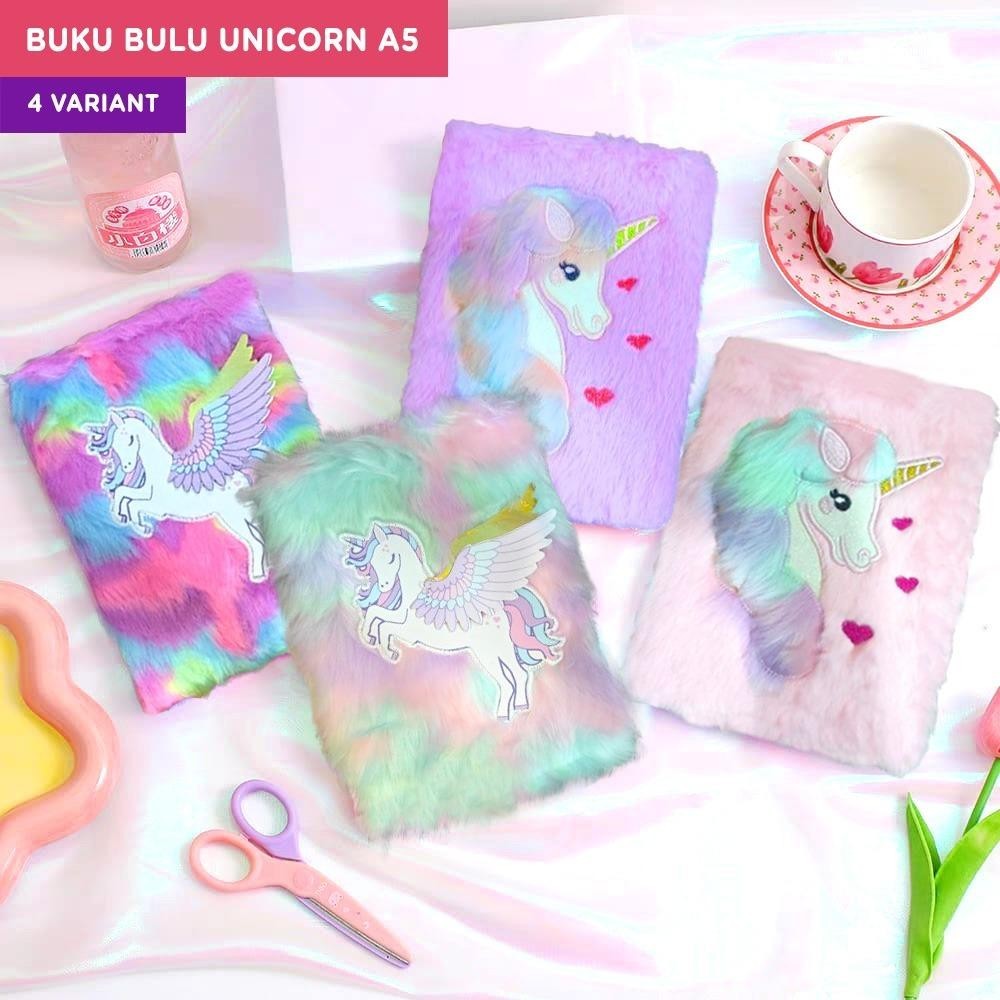 

PENTHOUSE Buku Note Motif Bulu Diary Unicorn Bulu Buku Tulis Anak Kuda Pony Karakter