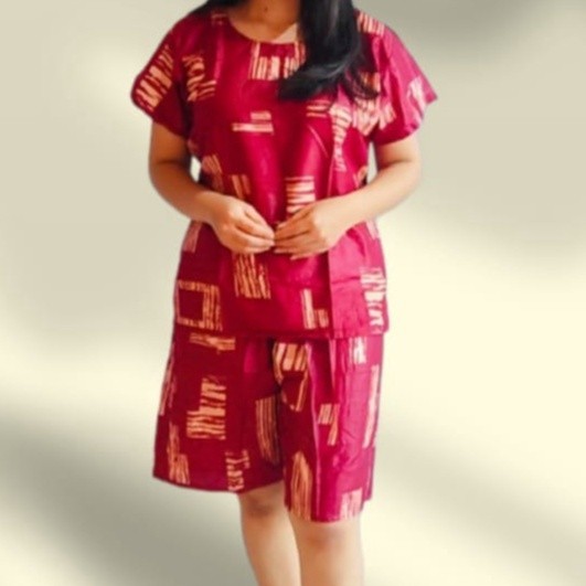 Daster / Baju Setelan Celana Pendek Bahan Rayon Santung Model Kekinian / B S