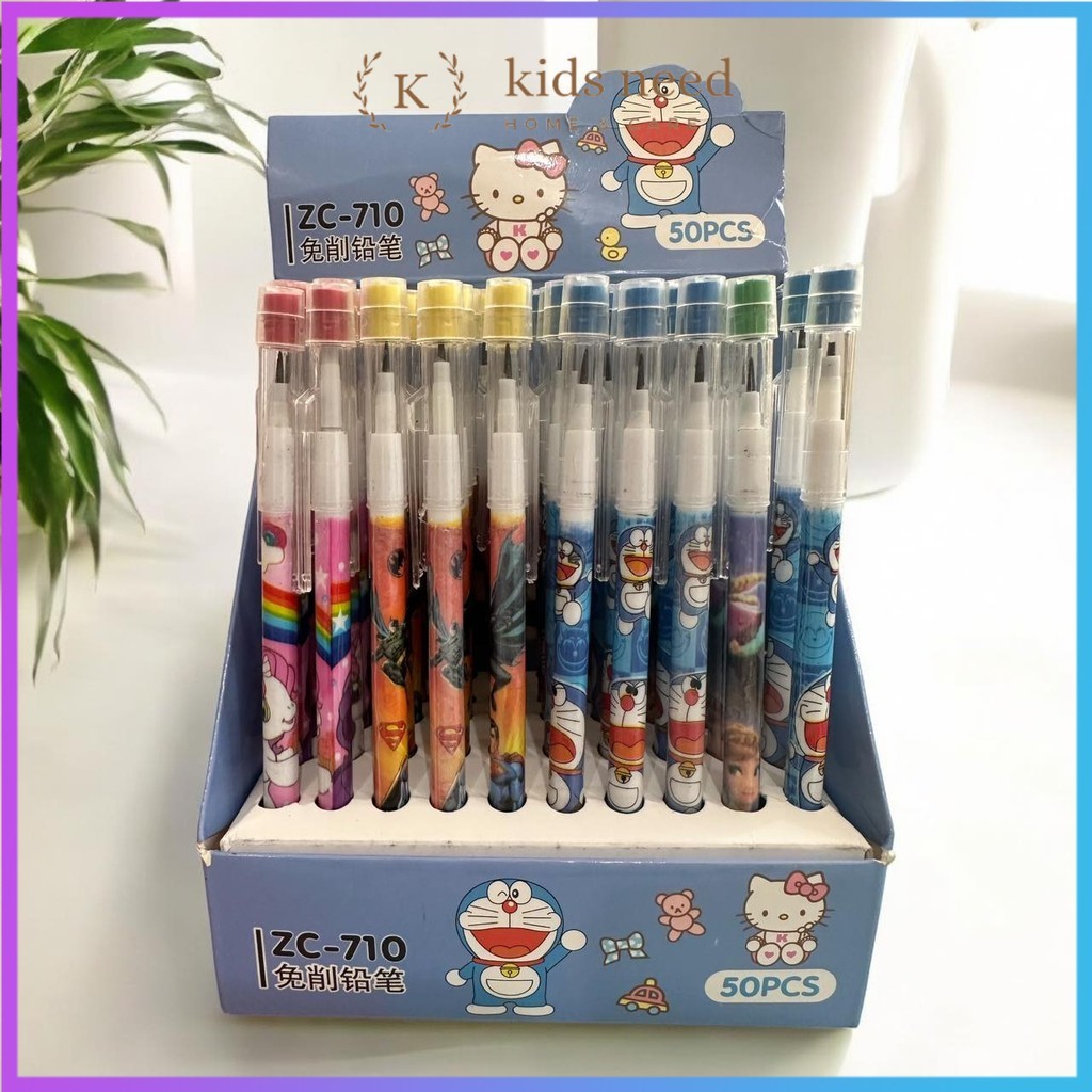 

RB (50pcs) pensil bensia isi ulang motif boneka /pensil lantu susun cabut harga per box