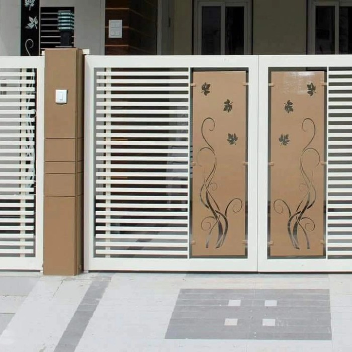 Pagar rumah plat cutting laser ( Rangka besi galvanis jari jari plat)