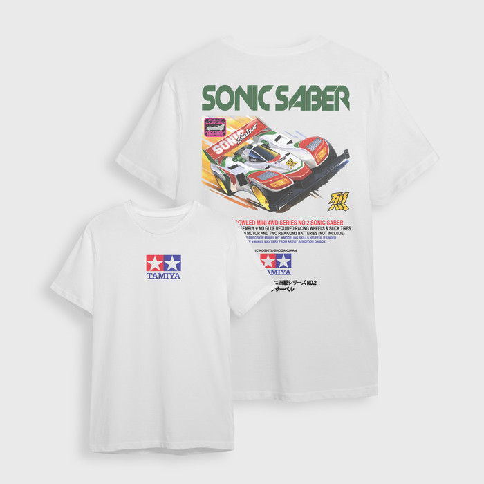 Kaos Tamiya SONIC SABER Vintage Combed 30s Putih