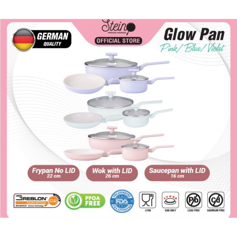 Stein Cookware Glow Pan - Paket Glowpan SteinCookware Wajan Set Granite