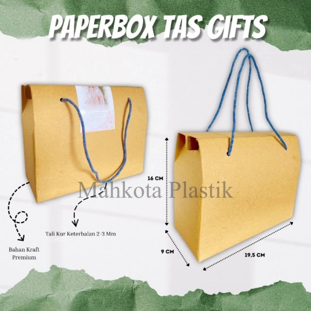Tas Karton Paper Bag Souvenir isi 10pcs Gable Box