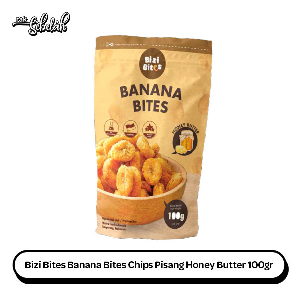 

Bizi Bites BANANA BITES Chips Honey Butter 100g - Keripik Rambak Pisang Tanpa Pengawet | Rendah Lemak | Rak Sebelah