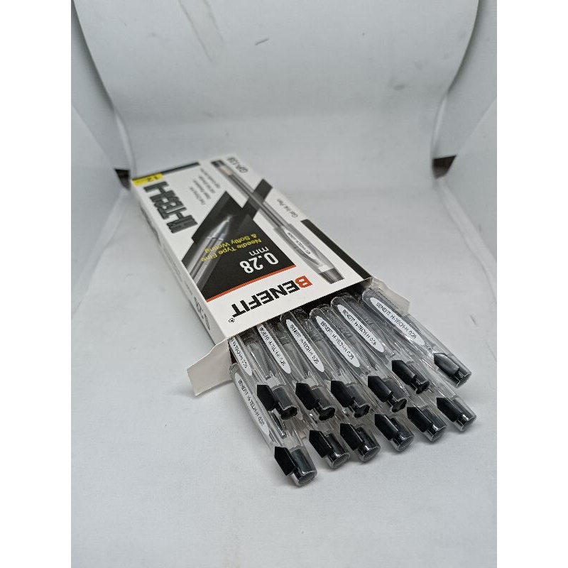 

Pulpen Gel Tajam Hitam Hi tech H Benefit 0.28mm 1 pak isi 12 pcs