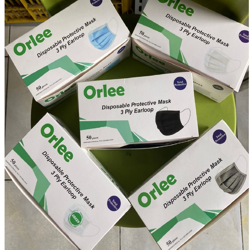 Masker ORLEE ORLE Populer 3 ply 3Ply Putih 1 Koli (40Box)