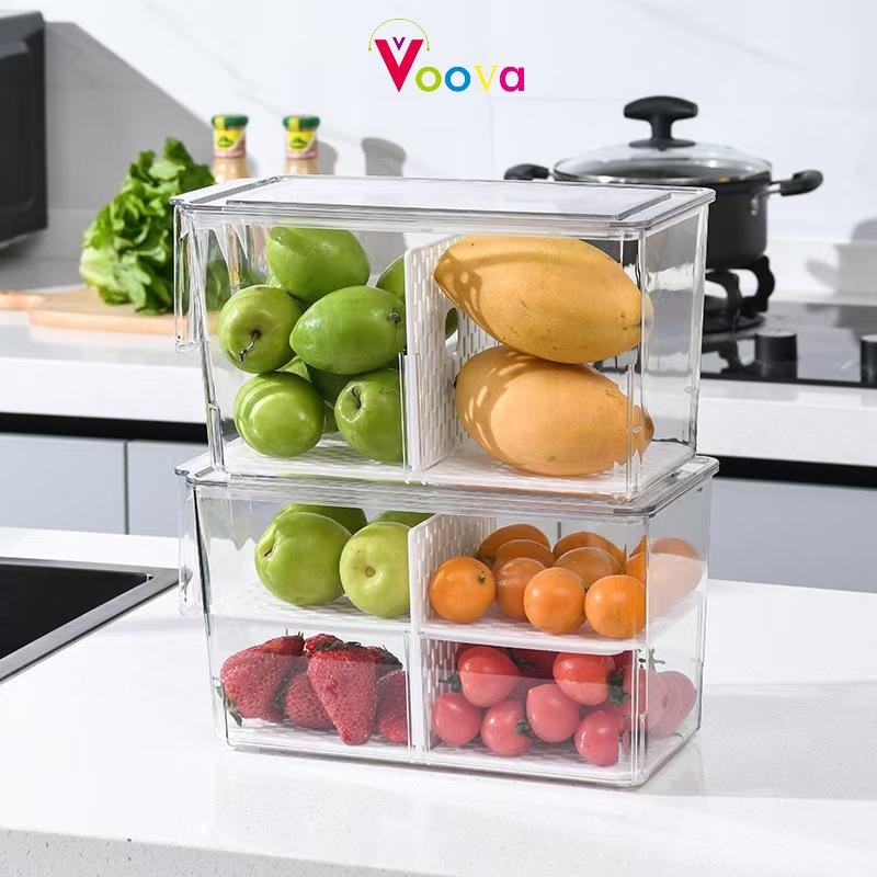 VOOVA Kotak Kontainer Makanan Kulkas Food Storage Box Kotak Penyimpanan Refrigerator Storage Box