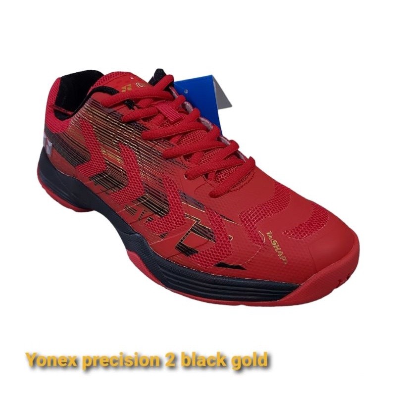 Sepatu badminton yonex precision 2 black gold